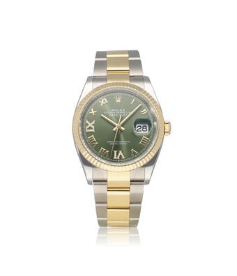Rolex Datejust 36 - 2026 B+P | steel - yellow gold green roman diamond IV IX Oyster