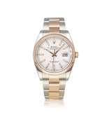 Rolex Datejust 36 NEW ROLEX SERVICE - 2021 B+P | steel - rose gold white Oyster