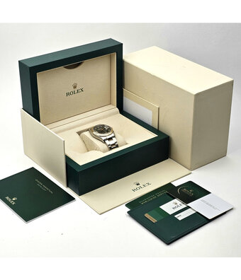 Rolex Datejust 36 NEW ROLEX SERVICE - 2020 B+P | steel - yellow gold green roman diamond IV IX O