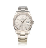 Rolex Datejust 41 NEW ROLEX SERVICE | steel - white gold silver index fluted Oyster