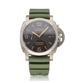 Panerai Luminor  44 OPEN CARD - box + paper | steel brown dial green rubber