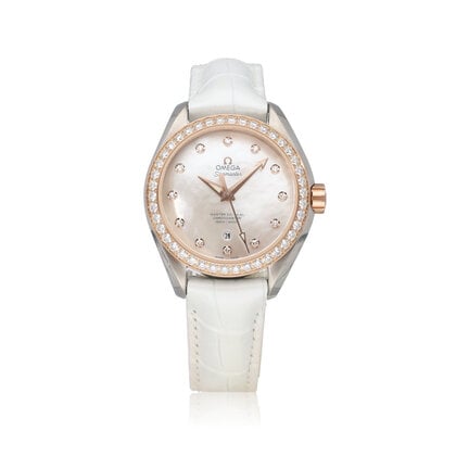 Seamaster Aqua Terra 150M 34 OPEN DATE - box + papers |bsteel / rose gold factory diamond