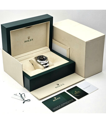 Rolex Datejust 41 NEW ROLEX SERVICE - 2022 B+P | steel black index domed Oyster