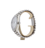 Rolex Day-Date 36 36 white gold silver dial factory diamond bezel President