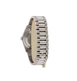 Rolex Day-Date 36 36 white gold silver dial factory diamond bezel President