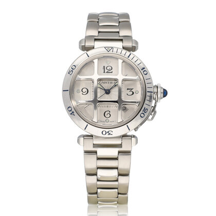 Pasha de Cartier   steel silver | ref. 2379 | 2003 B+P | NEW CARTIER SERVICE