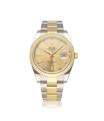 Rolex Datejust 41 NEW ROLEX SERVICE - 2020 box + papers | steel - gold champagne Oyster