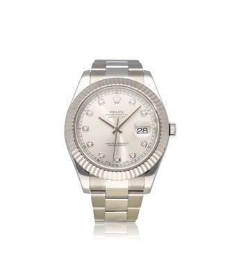 Rolex Datejust II 41 - 2015 + papieren | steel silver diamond Oyster