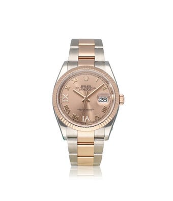 Rolex Datejust 36 NEW ROLEX SERVICE - 2019 box + papers |steel - rose gold diamond Oyster