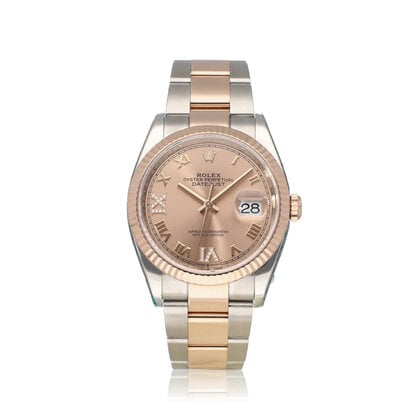 Datejust 36 NEW ROLEX SERVICE - 2019 box + papers |steel - rose gold diamond Oyster