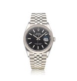 Rolex Datejust 36 NEW ROLEX SERVICE - 2021 box + papers | steel white gold fluted black Jubilee