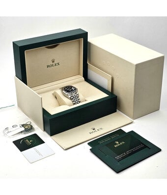 Rolex Datejust 36 NEW ROLEX SERVICE - 2021 box + papers | steel white gold fluted black Jubilee