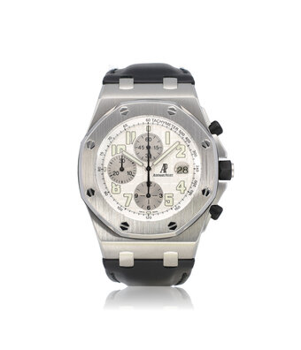 Audemars Piguet Royal Oak Offshore Chronograph 42 box + papers | NEW AP STRAP | steel white themes