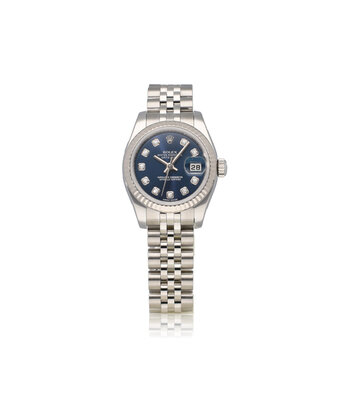 Rolex Lady-Datejust 26 NEW ROLEX SERVICE - 2017 + papers | steel - white gold blue diamond Jubil
