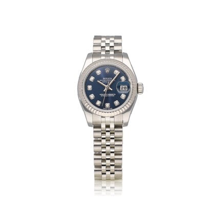 Lady-Datejust 26 NEW ROLEX SERVICE - 2017 + papers | steel - white gold blue diamond Jubil