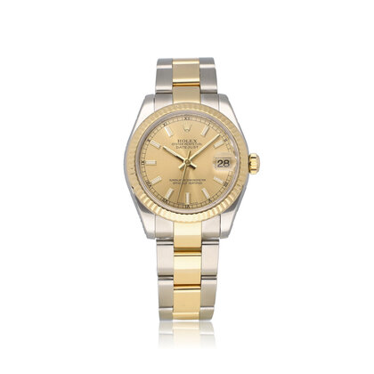 Datejust 31 - 2010 box + papers | yellow gold steel champagne