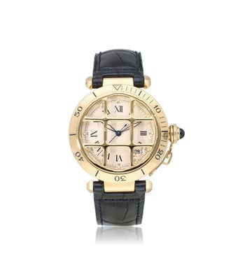 Cartier Pasha de Cartier  38 NEW CARTIER STRAP - 1997 B+P |  | yellow gold - grill | ref. 1021