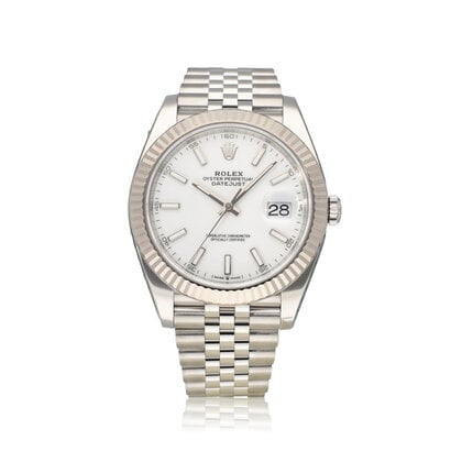 Datejust II 41 NEW ROLEX SERVICE - 2025 box + papers | steel white Jubilee