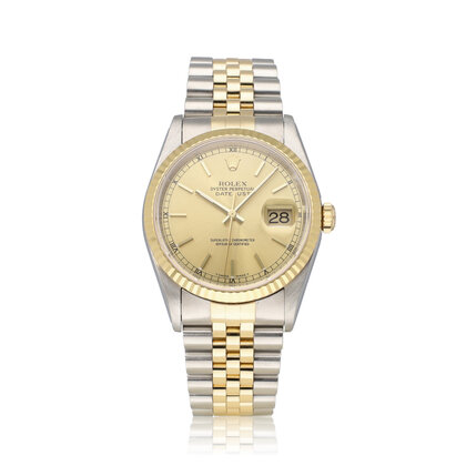 Datejust 36 NEW ROLEX SERVICE - 1999 B+P | steel - gold champagne Jubilee