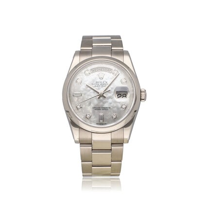 Day-Date 36 - 2012 B+P | white gold MOP - pearl diamond - baguette domed Oyster