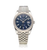 Rolex Datejust 41 - 2021 box + papers | steel - white gold blue Jubilee