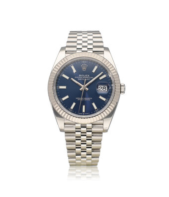 Rolex Datejust 41 - 2021 box + papers | steel - white gold blue Jubilee