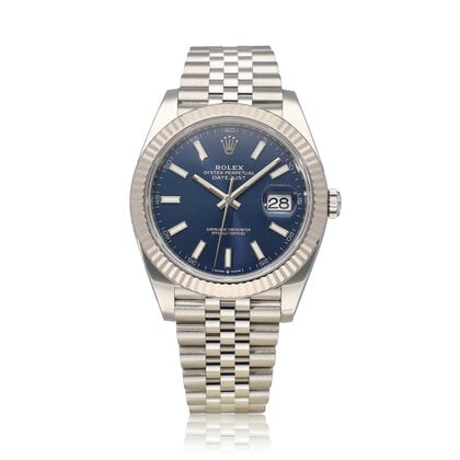 Datejust 41 - 2021 box + papers | steel - white gold blue Jubilee
