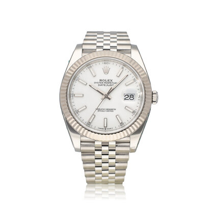 Datejust II 41 NEW ROLEX SERVICE - 2025 box + papers | steel white Jubilee