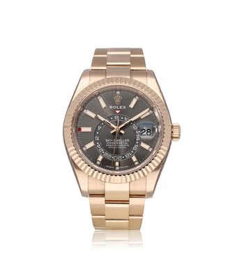 Rolex Sky-Dweller  42 NEW ROLEX SERVICE - 2023 box + papers | rose gold slate - grey Oyster