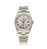 Rolex Datejust 36 NEW ROLEX SERVICE - 2000 B+P | steel grey roman ETB - engine turned Oyster