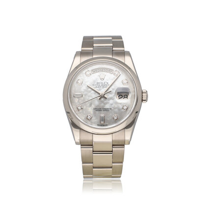 Day-Date 36 - 2012 B+P | white gold MOP - pearl diamond - baguette domed Oyster