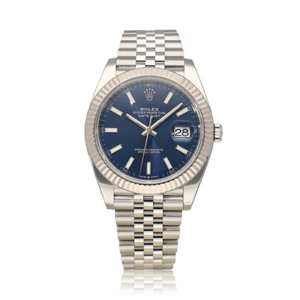 Datejust 41 - 2021 box + papers | steel - white gold blue Jubilee