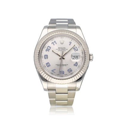 Datejust II 41 silver Oyster 2013 box + papers | steel - white gold fluted