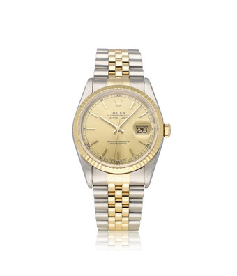 Rolex Datejust 36 NEW ROLEX SERVICE - 1999 B+P | steel - gold champagne Jubilee