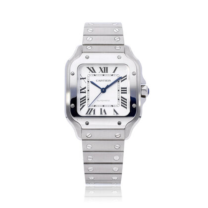 Santos de Cartier  MM steel silver 2025 box + papers