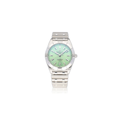 Chronomat  32 green - mint diamond rouleaux 2026 box + papers