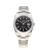 Rolex Datejust 41 NEW ROLEX SERVICE - 2023 B+P | steel black index domed Oyster