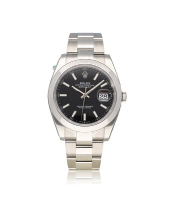 Rolex Datejust 41 NEW ROLEX SERVICE - 2023 B+P | steel black index domed Oyster