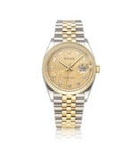 Rolex Datejust 36 NEW ROLEX SERVICE - 2018 B+P |gold steel diamond computer dial concealed Jubil