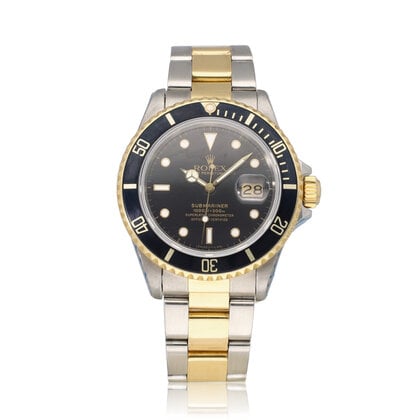 Submariner Date 40 NEW ROLEX SERVICE - 1986 + box | open 6/9 - steel - gold black Oyster