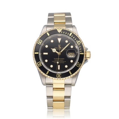 Submariner Date 40 NEW ROLEX SERVICE - 1997 box + papers | steel - yellow gold black Oyste