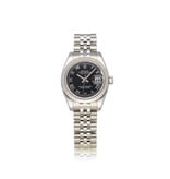 Rolex Lady-Datejust 26 -  2005 box + papers | steel - white gold black roman Jubilee