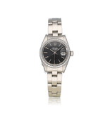 Rolex Lady-Datejust 26 NEW ROLEX SERVICE - 1984 box + papers | steel black Oyster