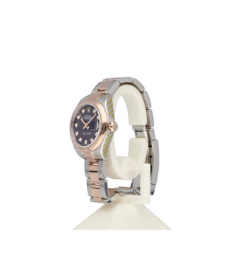 Rolex Lady-Datejust 28 - 2024 box + papers | aubergine purple diamond steel - rose gold