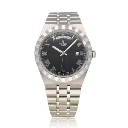Tudor Royal Date+Day 41 2025 box + papers | steel black day date