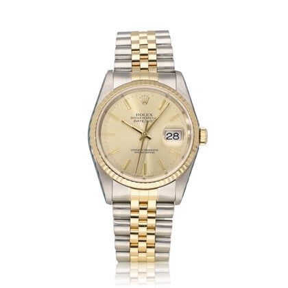 Datejust 36 NEW ROLEX SERVICE -1988 + box  | steel - gold champagne Jubilee