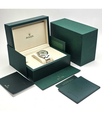 Rolex Oyster Perpetual 41 steel  pistachio - pistache domed Oyster + box
