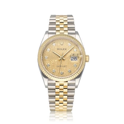 Datejust 36 NEW ROLEX SERVICE - 2018 B+P | gold steel diamond Jubilee