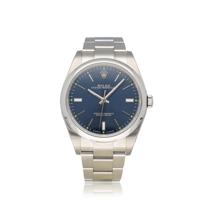 Oyster Perpetual 39 NEW ROLEX SERVICE - 2017 B+P | steel blue / green Oyster