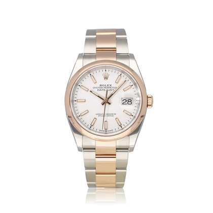 Datejust 36 NEW ROLEX SERVICE - 2021 B+P | steel - rose gold white Oyster